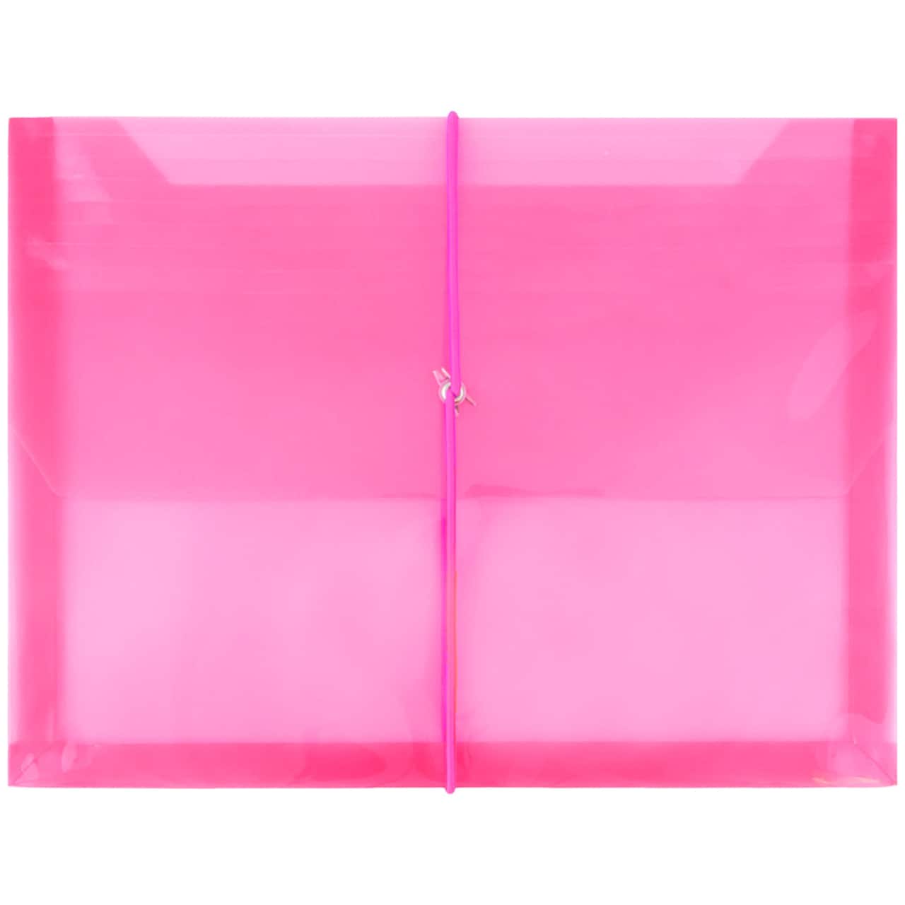 JAM Paper 9.75" x 13" Plastic Elastic Band Closure Expansion Envelopes, 12ct.